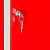 METEC Spind mit Sockel, 2 Abteile, HxBxT 1775x600x500mm Lichtgrau/Feuerrot