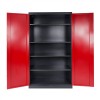 METEC Flügeltürschrank XXL H1920xB1100xT580 mm Anthrazit/Feuerrot