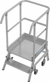 Stabilo® PodestLeiter fahrbar, einseitig begehbar, Alu, Arbeitshöhe bis 2.50m 1x2 Stufen