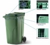 240 Liter Kunststoffbehälter mit Deckel - Grün