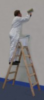 Stabilo® Professional Sprossen-DoppelLeiter - Holz - Arbeitshöhe 2.50 m - 2 x 4 Sprossen