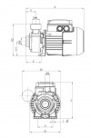 DAB KPF 30/16 T Pheriephere Kreiselpumpe mit Frontansaugung - 1800 l/h - Fh 32.5 m - 3.2 bar - 0.47 kW - 400 V