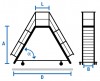 Stabilo® Überstieg - Neigung 60° - Stufenbreite 60 cm - Höhe 0.71-0.96 m - 2 x 4 Stufen