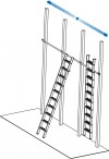 Stabilo® Professional Stufen-RegalLeiter, einhängbar - Alu - 2 Paar Einhängehaken - Arbeitshöhe 2.90 m - 1 x 7 Stufen
