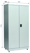 WT Flügeltürenschrank HxBxT 1800x900x450 mm Silberhell/Silberhell