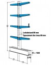 Ständer mit Fuss Typ CL, HxT 1990x800/800 mm TK 1900 kg - für doppelseitiges Kragarmregal