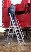 Stabilo® Professional Stufen-StehLeiter, Sicherheitsbügel & Absicherung, fahrbar - Alu - Arbeitshöhe 5.30 m - 1 x 14 Stufen