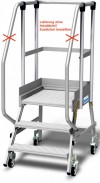 Stabilo® PodestLeiter fahrbar - einseitig begehbar - Plattformgeländer 1.10 m - Fussleiste 15 cm - Arbeitshöhe 2.95 m - 1 x 4 Stufen