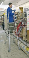 Stabilo® Professional Stufen-StehLeiter, fahrbar - Alu - Arbeitshöhe 3.90 m - 1 x 8 Stufen
