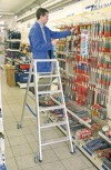 Stabilo® Professional Stufen-DoppelLeiter, fahrbar - Alu - Arbeitshöhe 2.25 m - 2 x 3 Stufen