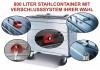 800 Liter Standard Stahlcontainer mit montiertem Verschlusssystem Ihrer Wahl