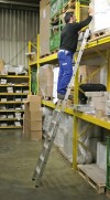 Stabilo® Professional Stufen-RegalLeiter, einhängbar - Alu - 2 Paar Einhängehaken - Arbeitshöhe 3.15 m - 1 x 8 Stufen