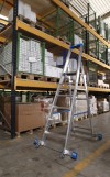 Stabilo® Professional Stufen-StehLeiter, fahrbar mit Traverse - Alu - Arbeitshöhe 3.65 m - 1 x 7 Stufen