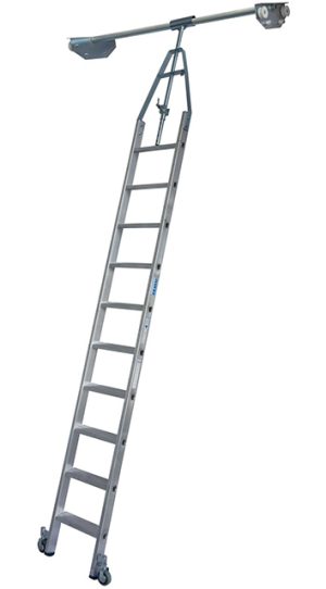 Stabilo® Stufen-RegalLeitern Doppelregal Rundrohr-Schienenanlage