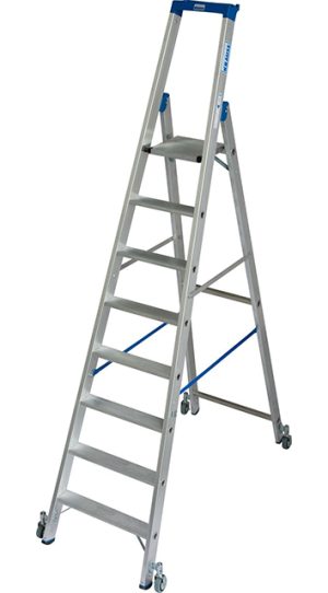 Stabilo® Professional Stufen-StehLeitern, fahrbar mit RollStopp-System