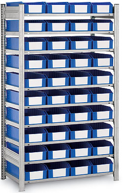 Kästenregale/Kleinteilregale, 1750x1000x500 mm - verzinkt - Stecksystem ORION PLUS