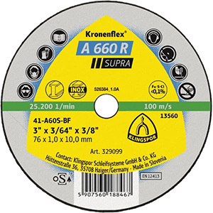 Kleintrennscheiben A 660 R Supra - Ø 50-100 mm / Dicke 1-1.6 mm - Stahl, Edelstahl