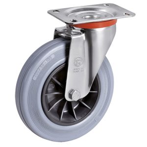 Ø 200mm Lenkrollen (grau) mit Kunststofffelgen TK bis 180kg