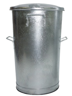 Kehrichteimer 55 Liter aus feuerverzinktem Stahl mit Seitengriffen