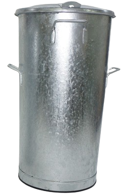 Kehrichteimer 70 Liter aus feuerverzinktem Stahl mit Seitengriffen