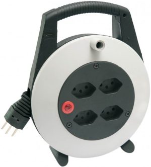 Kabelbox Vario-Line 4-fach, IP20, 4 Steckdosen - 10 m / 3 x 1.5 mm² / 230 V - lichtgrau/schwarz