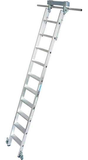 Stabilo® Professional Stufen-RegalLeiter T-Schienenanlage - Alu - Arbeitshöhe 3.60 m - 1 x 10 Stufen