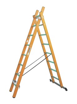 GFK-Bockschiebeleiter Typ 113, 2-teilig - 2 x 6 Sprossen / Länge 2.75 m