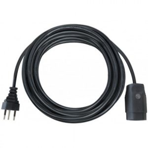 Verlängerungskabel 3-polig IP20, Stecker T12, Kupplung T13 - Länge 10 m / 3 x 1.5 mm² / 230 V / 10 A - schwarz - VE = 2 Stück