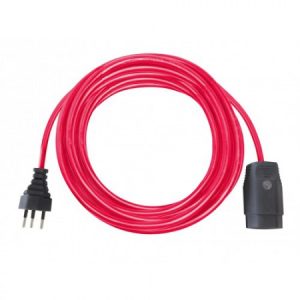 Verlängerungskabel 3-polig IP20, Stecker T12, Kupplung T13 - Länge 10 m / 3 x 1.5 mm² / 230 V / 10 A - rot - VE = 2 Stück
