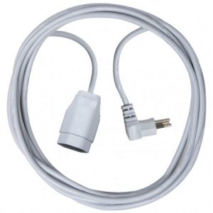 Verlängerungskabel mit Winkelstecker 3-polig IP20, Stecker T12, Kupplung T13 - Länge 3 m / 3 x 1.0 mm² / 230 V / 10 A - weiss - VE = 4 Stück
