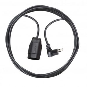 Verlängerungskabel mit Winkelstecker 3-polig IP20, Stecker T12, Kupplung T13 - Länge 5 m / 3 x 1.0 mm² / 230 V / 10 A - schwarz - VE = 4 Stück
