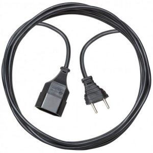 Verlängerungskabel 2-polig IP20, Stecker & Kupplung T11 - Länge 5 m / 2 x 1.0 mm² / 230 V / 10 A - schwarz - VE = 5 Stück