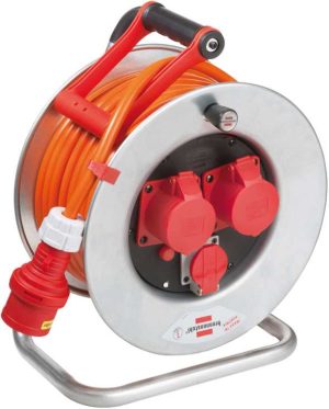Kabeltrommel Garant SK CEE 320, IP55, 2 CEE-Steckdosen, CEE-Stecker, 1 Steckdose T25 - Ø 320 mm / 33 m / 5 x 2.5 mm² / 400 V - Bremaxx