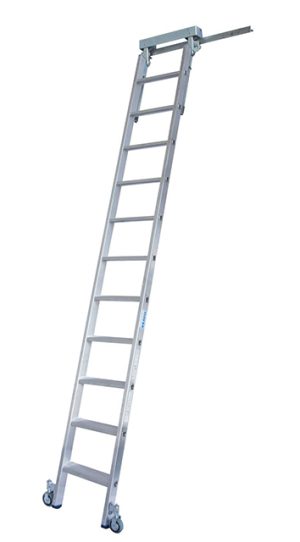 Stabilo® Professional Stufen-RegalLeiter T-Schienenanlage - Alu - Arbeitshöhe 3.85 m - 1 x 11 Stufen