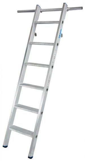 Stabilo® Professional Stufen-RegalLeiter, einhängbar - Alu - 2 Paar Einhängehaken - Arbeitshöhe 2.70 m - 1 x 6 Stufen