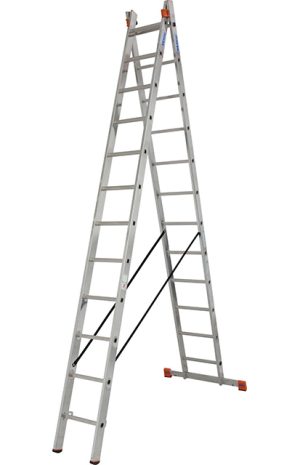 Monto® Dubilo® Sprossen-MehrzweckLeiter, zweiteilig - Alu - Arbeitshöhen 4.40 m bis 6.85 m - 2 x 12 Sprossen