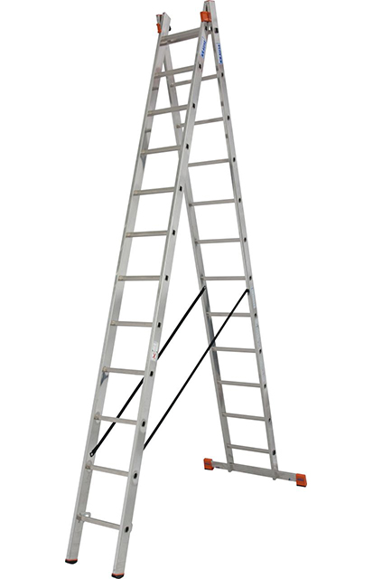 Monto® Dubilo® Sprossen-MehrzweckLeiter, zweiteilig - Alu - Arbeitshöhen 4.40 m bis 6.85 m - 2 x 12 Sprossen