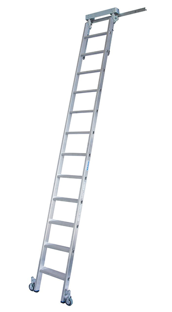 Stabilo® Professional Stufen-RegalLeiter T-Schienenanlage - Alu - Arbeitshöhe 4.10 m - 1 x 12 Stufen