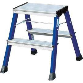 Monto® Rolly® Doppel-KlappTritt, Blau - Arbeitshöhe 2.45 m - 2 x 2 Stufen