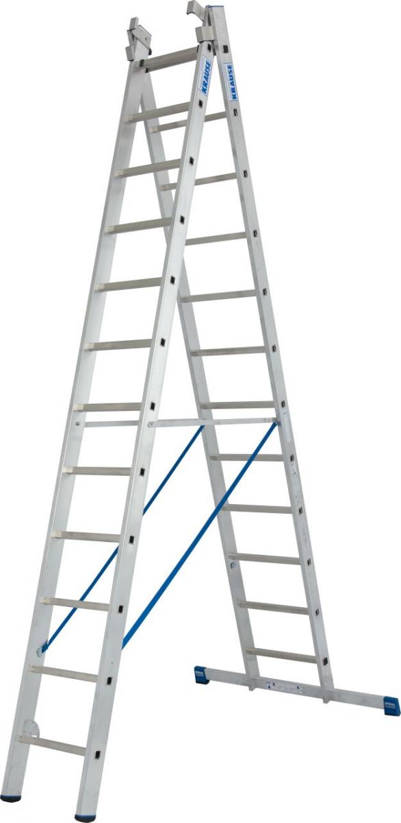 Stabilo® Sprossen-VielzweckLeiter, mit Wandlaufrollen, dreiteilig - Alu - Arbeitshöhen 4.40 m bis 9.30 m - 3 x 12 Sprossen – Bild 4