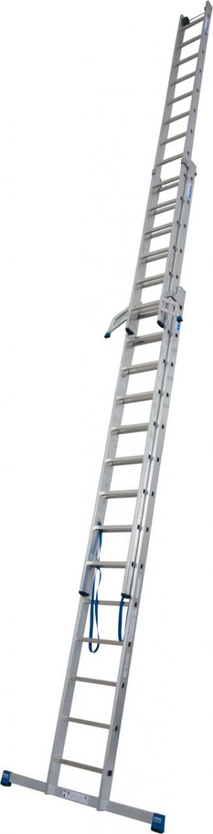 Stabilo® Sprossen-VielzweckLeiter, mit Wandlaufrollen, dreiteilig - Alu - Arbeitshöhen 4.95 m bis 10.95 m - 3 x 14 Sprossen – Bild 2
