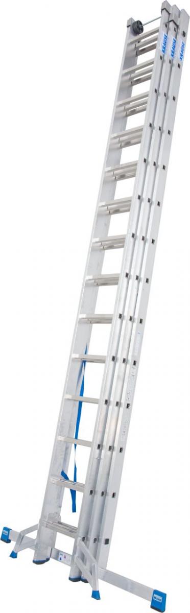 Stabilo® Sprossen-VielzweckLeiter, mit Wandlaufrollen, dreiteilig - Alu - Arbeitshöhen 4.95 m bis 10.95 m - 3 x 14 Sprossen – Bild 5