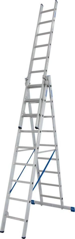 Stabilo® Sprossen-VielzweckLeiter, treppengängig, dreiteilig - Alu - Arbeitshöhen 3.60 m bis 6.85 m - 3 x 9 Sprossen