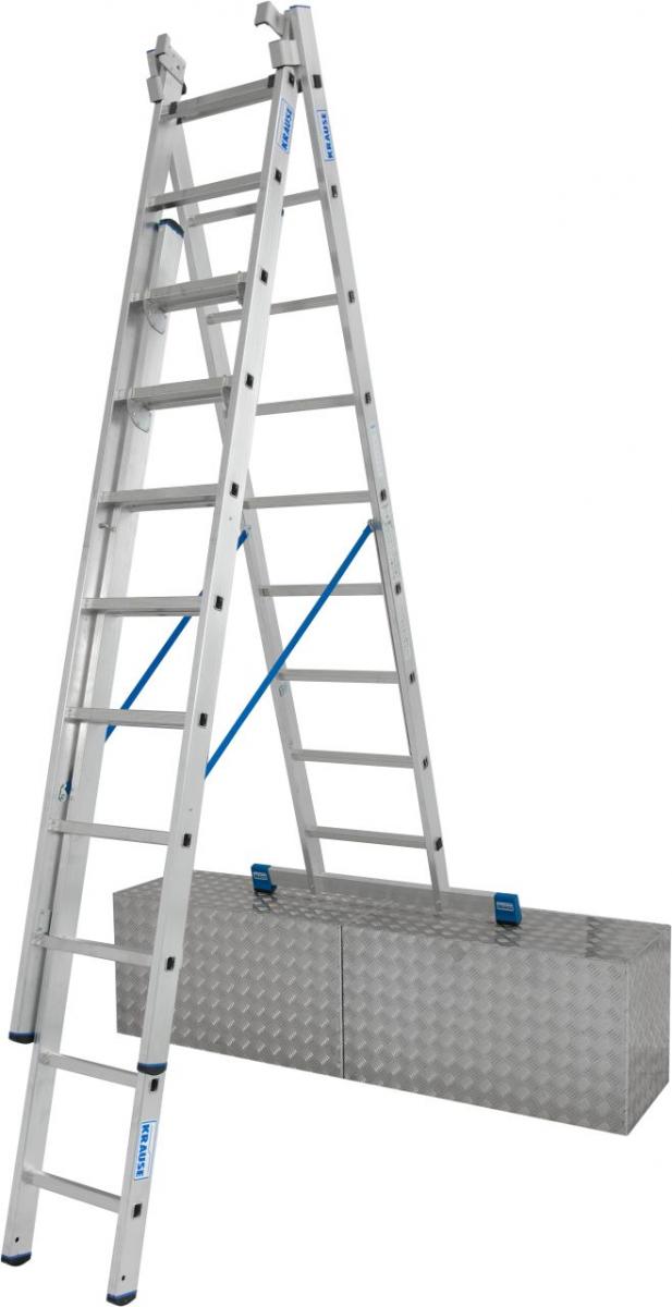Stabilo® Sprossen-VielzweckLeiter, treppengängig, dreiteilig - Alu - Arbeitshöhen 3.60 m bis 6.85 m - 3 x 9 Sprossen – Bild 3