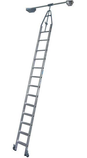 Stabilo® Professional Stufen-RegalLeiter Doppelregal, Rundrohr-Schienenanlage - Alu - Arbeitshöhe 4.30 m - 1 x 13 Stufen