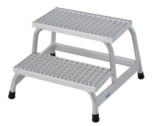 Stabilo® Professional MontageTritt mit Gitterroststufen, Aluminium - Arbeitshöhe 2.40 m - 1 x 2 Stufen