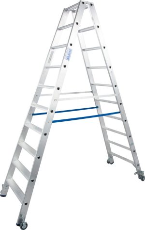 Stabilo® Professional Stufen-DoppelLeiter, fahrbar - Alu - Arbeitshöhe 3.90 m - 2 x 10 Stufen