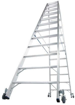 Stabilo® Professional Stufen-DoppelLeiter, fahrbar - Alu - Arbeitshöhe 4.35 m - 2 x 12 Stufen