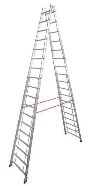 Stabilo® Professional Sprossen-DoppelLeiter - Alu - Arbeitshöhe 6.25 m - 2 x 18 Sprossen
