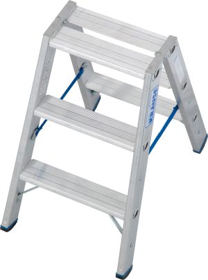 Stabilo® Professional Stufen-DoppelLeiter - Alu - Arbeitshöhe 2.25 m - 2 x 3 Stufen